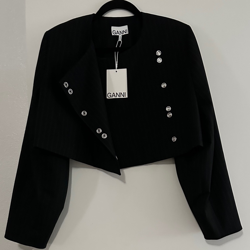 NWT Ganni crop blazer
